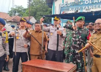Polres Tangsel Gelar Razia, Tangkap Empat Pelaku Tawuran Hingga Sweeping Gudang Senjata Tajam