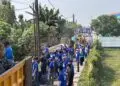 GERAKAN LANGIT BIRU - Jajaran Pengurus, anggota, fraksi, dan kader DPC Partai Demokrat Kabupaten Serang, menggelar kegiatan Gerakan Langit Biru, Jumat (7/8/2026). (ISTIMEWA)