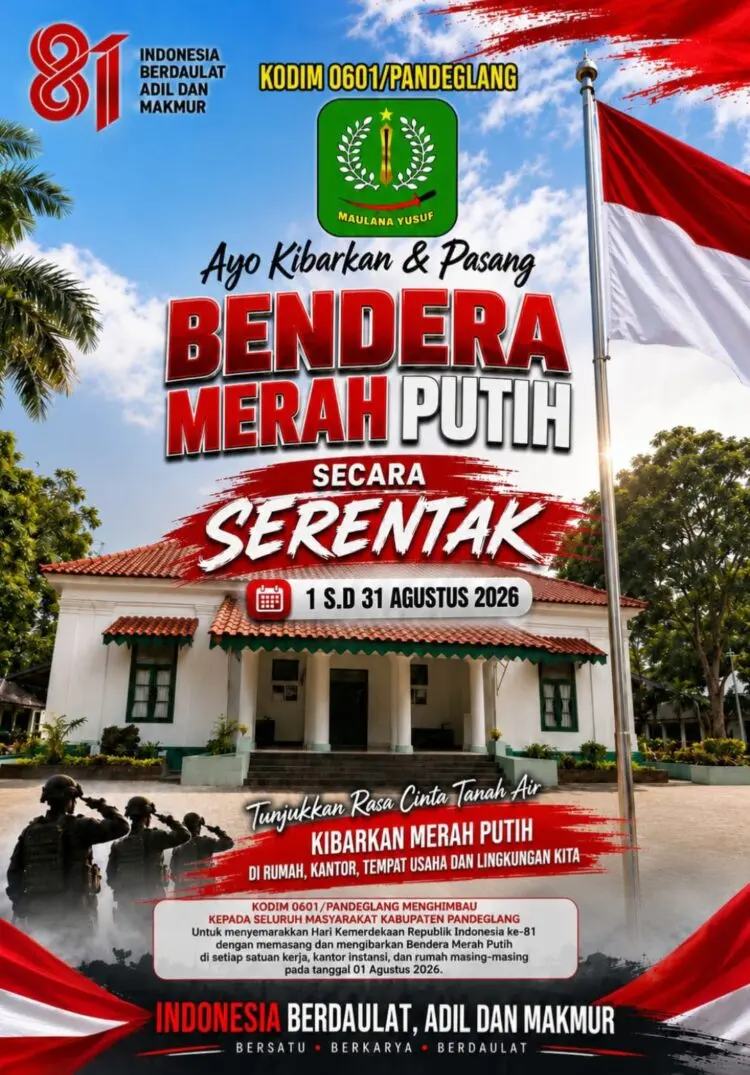 Semarak HUT Kemerdekaan RI, Masyarakat Pandeglang Diimbau Kibarkan Merah Putih