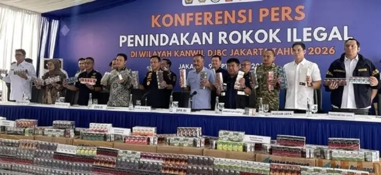 59,8 Juta Rokok Ilegal Ditindak, Potensi Kerugian Rp46,79 Miliar