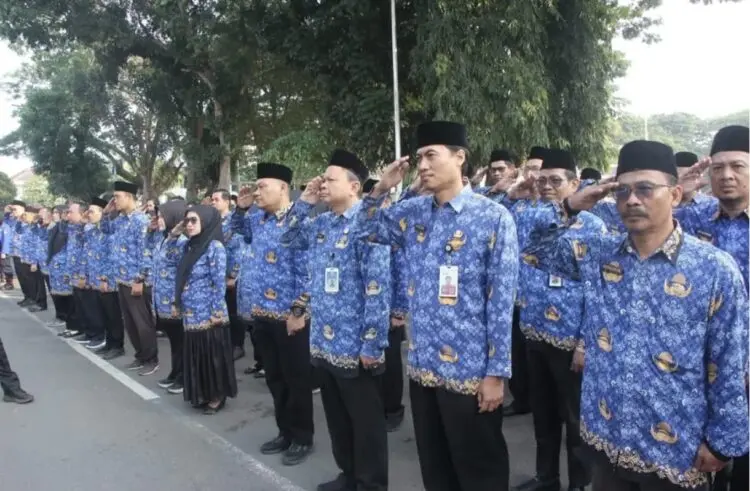 ASN Pemkab Lebak, sedang mengikuti apel pagi. (ISTIMEWA)