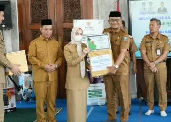 MILAD BAZNAS -- Bupati Serang Ratu Rachmatuzakiyah, usai menghadiri acara Milad ke 26 Baznas Tingkat Kabupaten Serang tahun 2026, di Pendopo Bupati pada Selasa (15/9/2026). (ISTIMEWA)