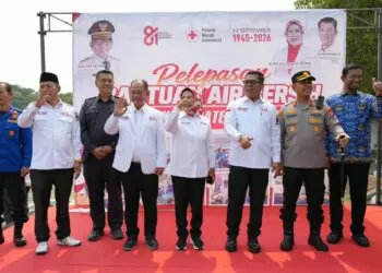 HUT PMI -- Wakil Bupati (Wabup) Serang Najib Hamas, usai menghadiri HUT Ke-81 PMI, di halaman Masjid Raya Al Bantani, Kawasan Pusat Pemerintahan Provinsi Banten, Kamis (17/9/2026). (ISTIMEWA)