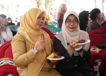 PENCANANGAN -- Bupati Pandeglang Raden Dewi Setiani, canangkan tiga varietas ubi jalar lokal, di UPT Puskeswan Kecamatan Karangtanjung, Senin (28/9/2026). (ISTIMEWA)