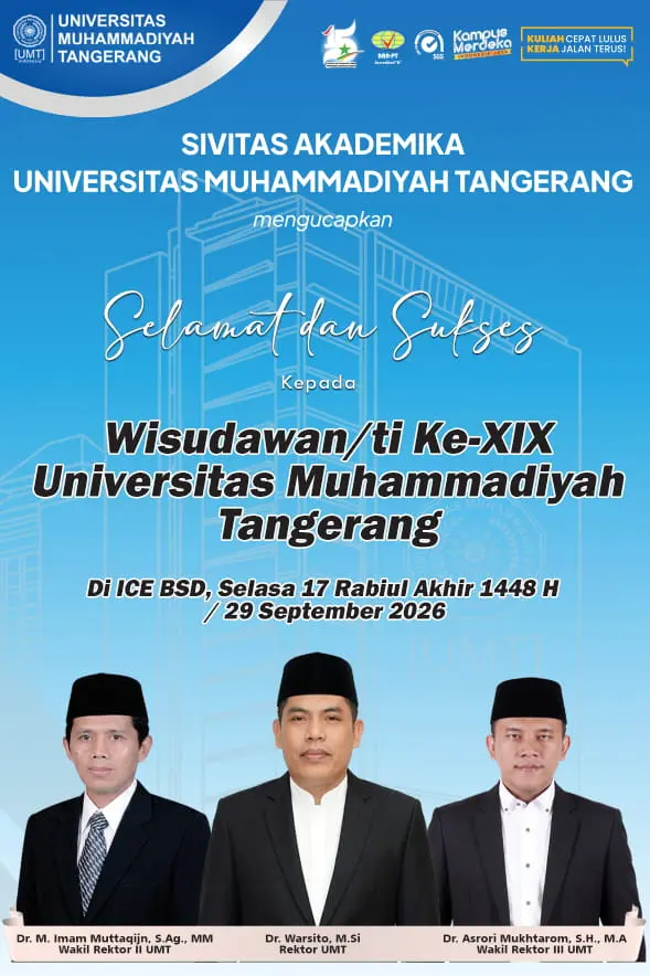 Selamat dan Sukses Wisudawan wisudawati Universitas Muhammadiyah Tangerang
