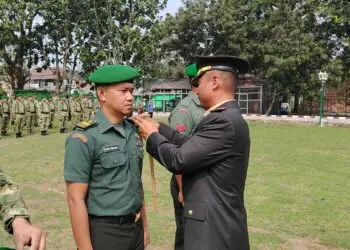 UPACARA KENAIKAN PANGKAT -- Kodim 0601/Pandeglang, menggelar Upacara Pelantikan Kenaikan Pangkat Bintara dan Tamtama Periode 1 Oktober 2026, di Lapangan Upacara Makodim 0601/Pandeglang, Jalan Pendidikan No. 1, Kecamatan Pandeglang, Kabupaten Pandeglang, Kamis (1/10/2026). (ISTIMEWA)
