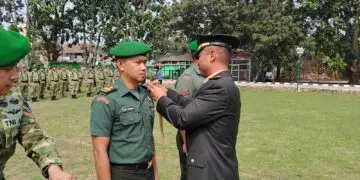 UPACARA KENAIKAN PANGKAT -- Kodim 0601/Pandeglang, menggelar Upacara Pelantikan Kenaikan Pangkat Bintara dan Tamtama Periode 1 Oktober 2026, di Lapangan Upacara Makodim 0601/Pandeglang, Jalan Pendidikan No. 1, Kecamatan Pandeglang, Kabupaten Pandeglang, Kamis (1/10/2026). (ISTIMEWA)