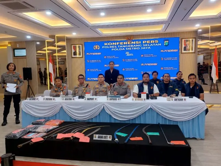 Polsek Pagedangan Ungkap Kasus Kepemilikan Senjata Tajam Untuk Tawuran