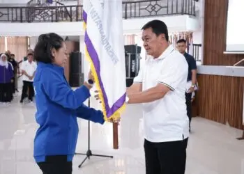 PENGUKUHAN -- Bupati Tangerang Moch. Maesyal Rasyid, saat menghadiri Pengukuhan Pengurus Cabang Olahraga (Cabor) Kabupaten Tangerang Masa Bakti 2026–2030, di Gedung Diklat Kitri Bakti Curug, Sabtu (24/10/2026). (ISTIMEWA)