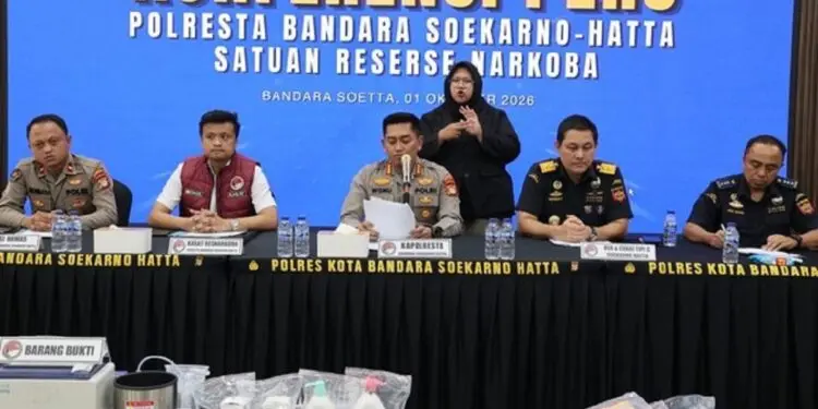Polresta Bandara Soekarno-Hatta Tangkap 14 Tersangka Jaringan Narkotika Internasional