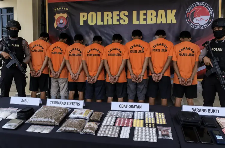 Empat Perkara Narkoba Diungkap Polres Lebak, 8 Orang Diamankan