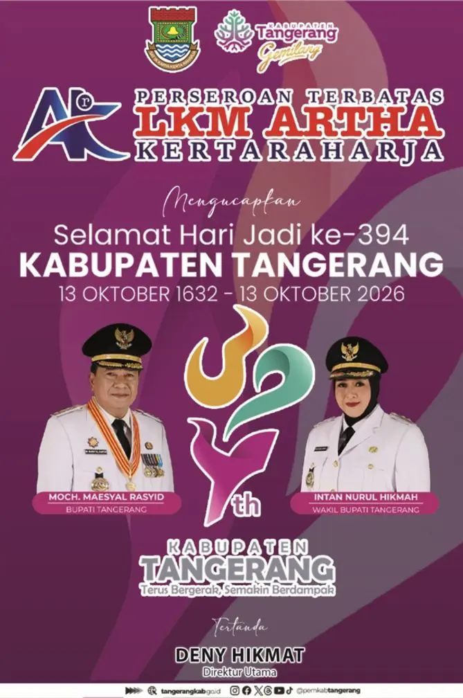 Selamat Hari Jadi ke-394 Kabupaten Tangerang LKM Artha Kertaraharja