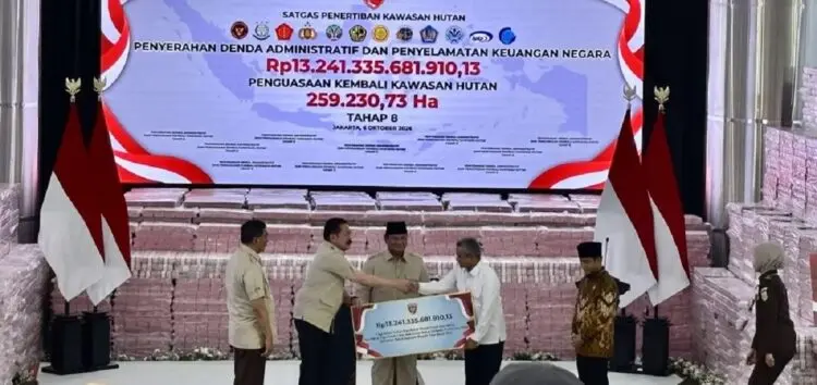 Satgas PKH Setorkan Rp13,24 Triliun, 259.230 Hektare Kawasan Dikembalikan